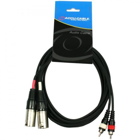 Accu-cable jó minőségű 3m-es XLR-RCA kábel