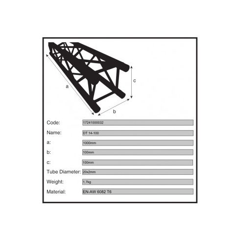 Duratruss DT 14-100 1 m-es traverz elem