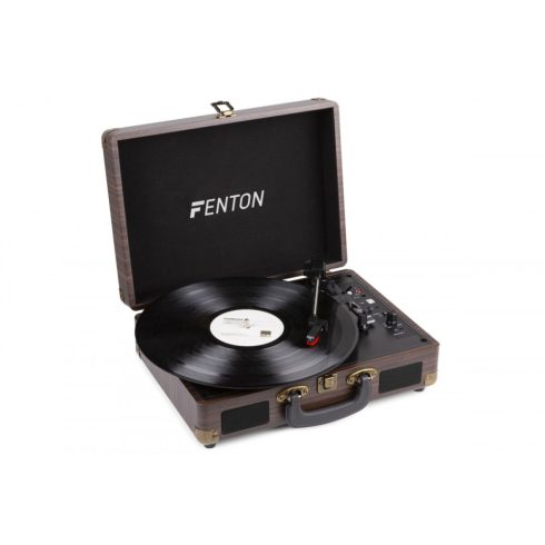 Fenton - RP115B Brown Wood Kofferes bakelit lemezlejátszó Bluetoothal