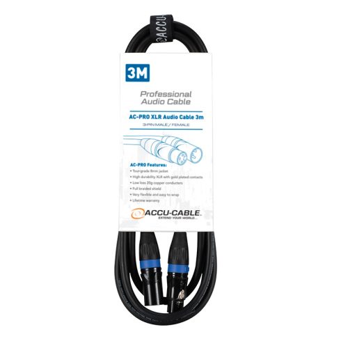 AC-PRO-XMXF/3 XLR m/f 3m - professzionális mikrofon kábel