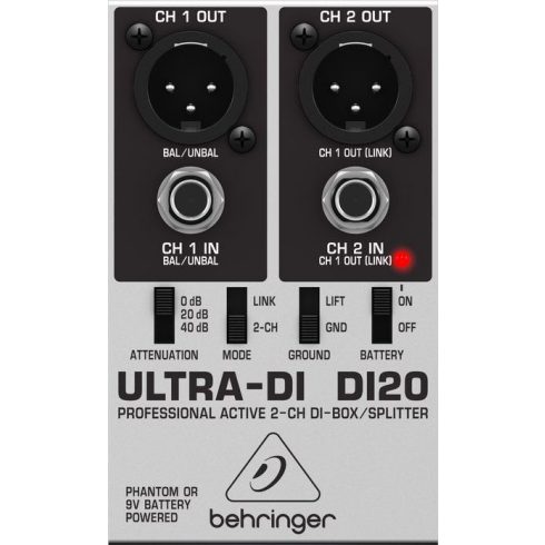 Behringer Ultra-DI DI20 2-csatornás aktív DI-Box/Splitter