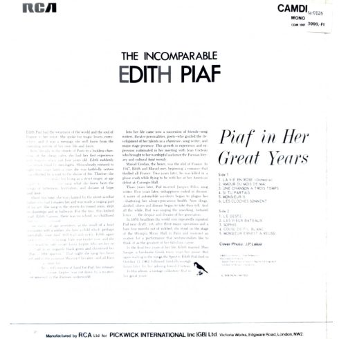 The Incomparable Adith Piaf