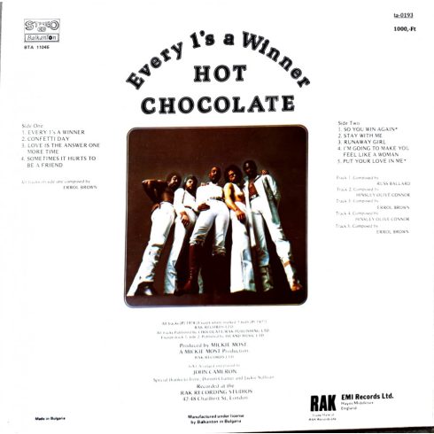 Hot Chocolate - Every 1's a Winner