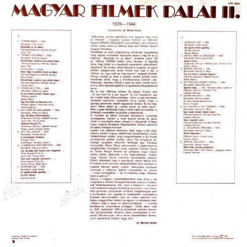 Magyar filmek dalai 1939-1944 Tolnai Klári, Jávor Pál …