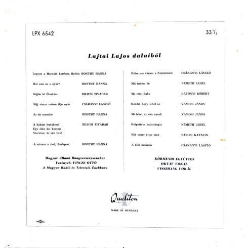 Lajtai Lajos dalaiból