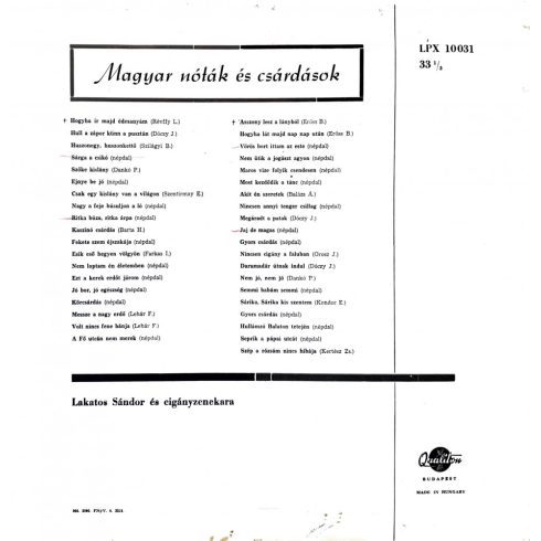 Lakatos Sándor és cigányzenekara