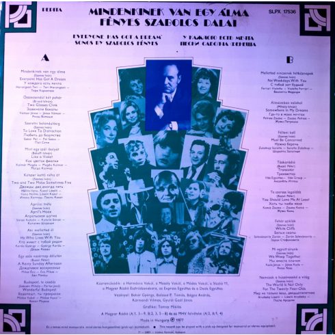 Fényes Szabolcs Dalai - Mindenkinek van egy álma