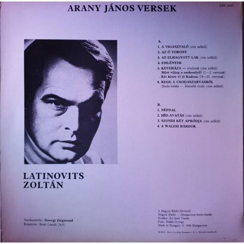 Latinovits - Arany János versek