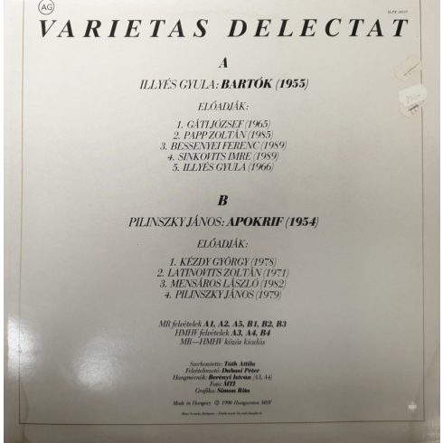 Varietas Delectat - Ilyés Gyula - Bartók , Pilinszky János - Apokrif