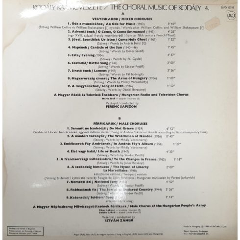 Kodály Karművészete - The Choral Music of Kodály 4.